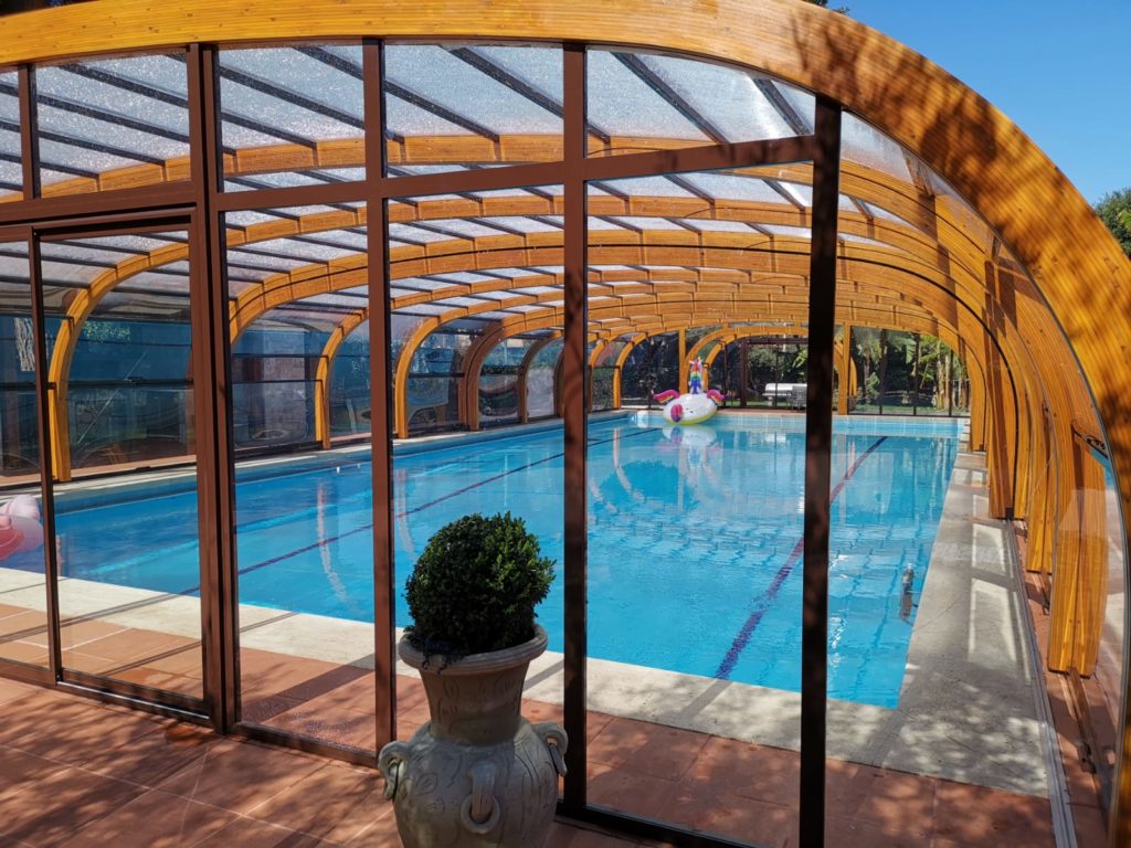 Copertura piscina alta legno