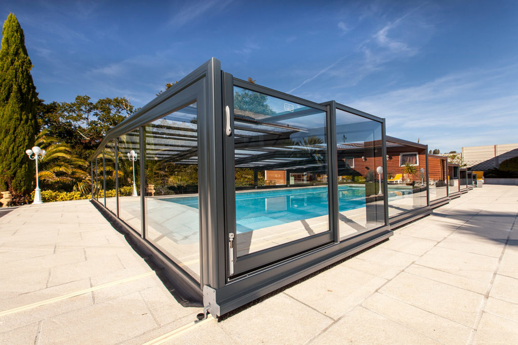 Copertura piscina semi alta Cristal